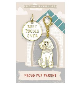 Primitives by Kathy Pet/Owner Charm Set, Poodle