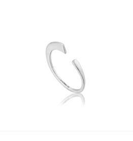 Ania Haie Geometry Curved Adjustable Ring, silver