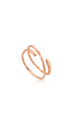 Ania Haie Ripple Adjustable Ring, rose gold