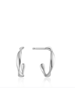 Ania Haie Twist Mini Hoop Earrings, silver