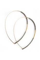 L&E Norah Earrings, matte graphite gold