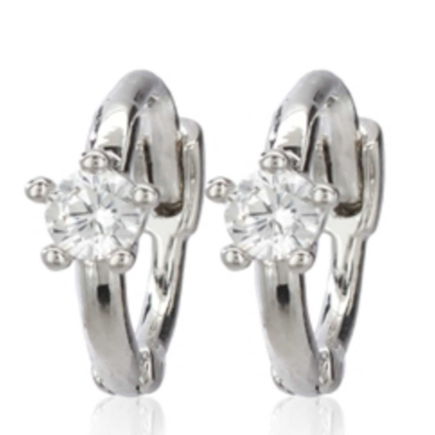 Cool and Interesting CAI Huggies, Single Stone, Silver White