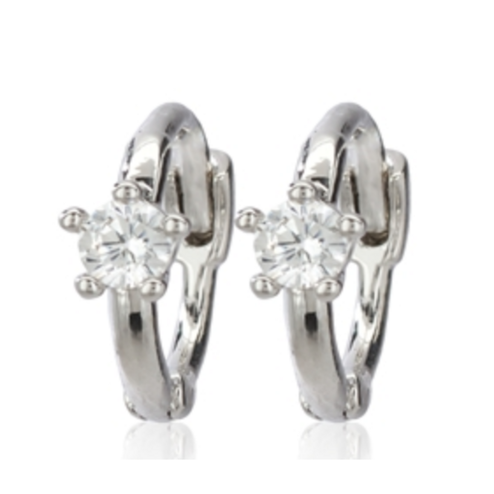 Cool and Interesting CAI Huggies, Single Stone, Silver White