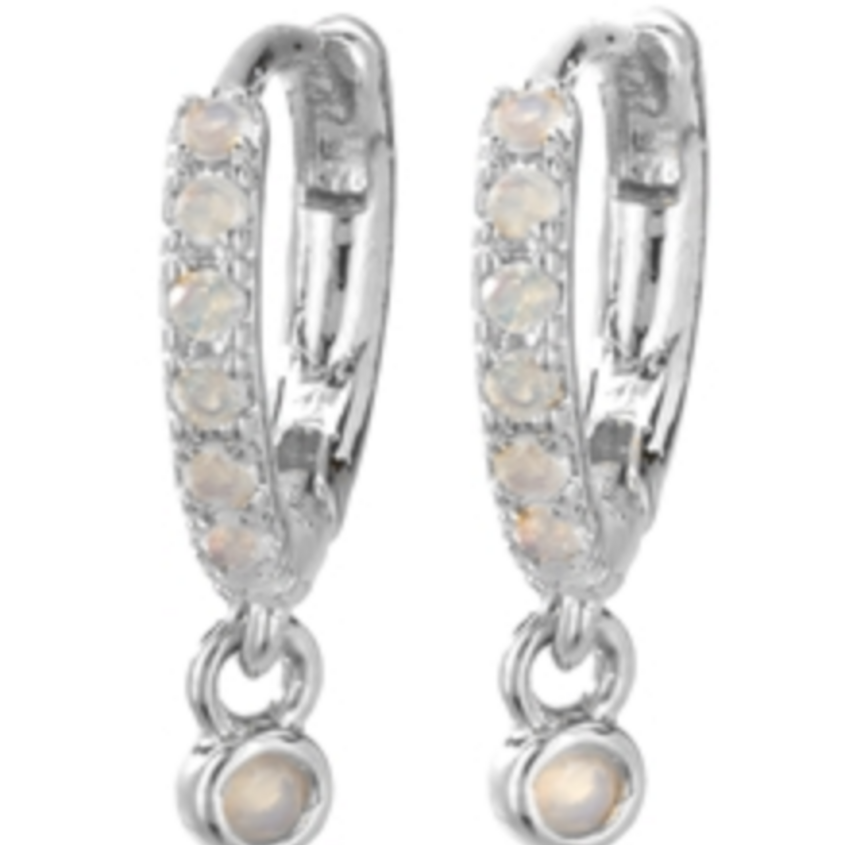 Cool and Interesting CAI Huggies, Single Dangle Stone, Silver Opal