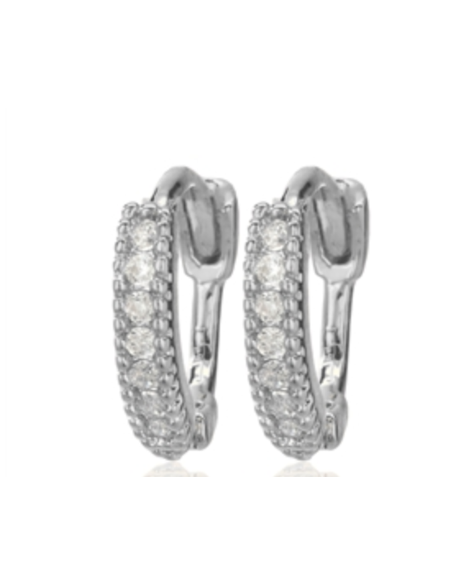 Cool and Interesting CAI Huggies, Pave Stones, Silver White