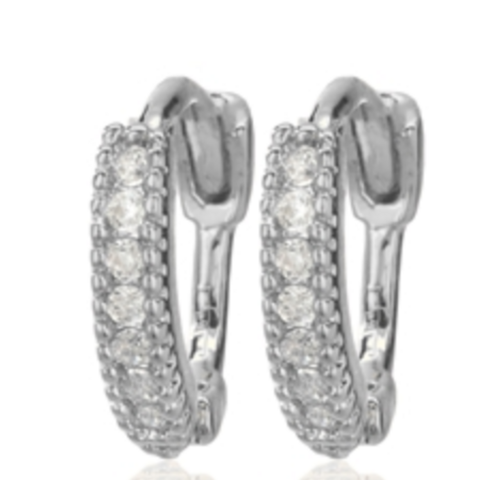 Cool and Interesting CAI Huggies, Pave Stones, Silver White