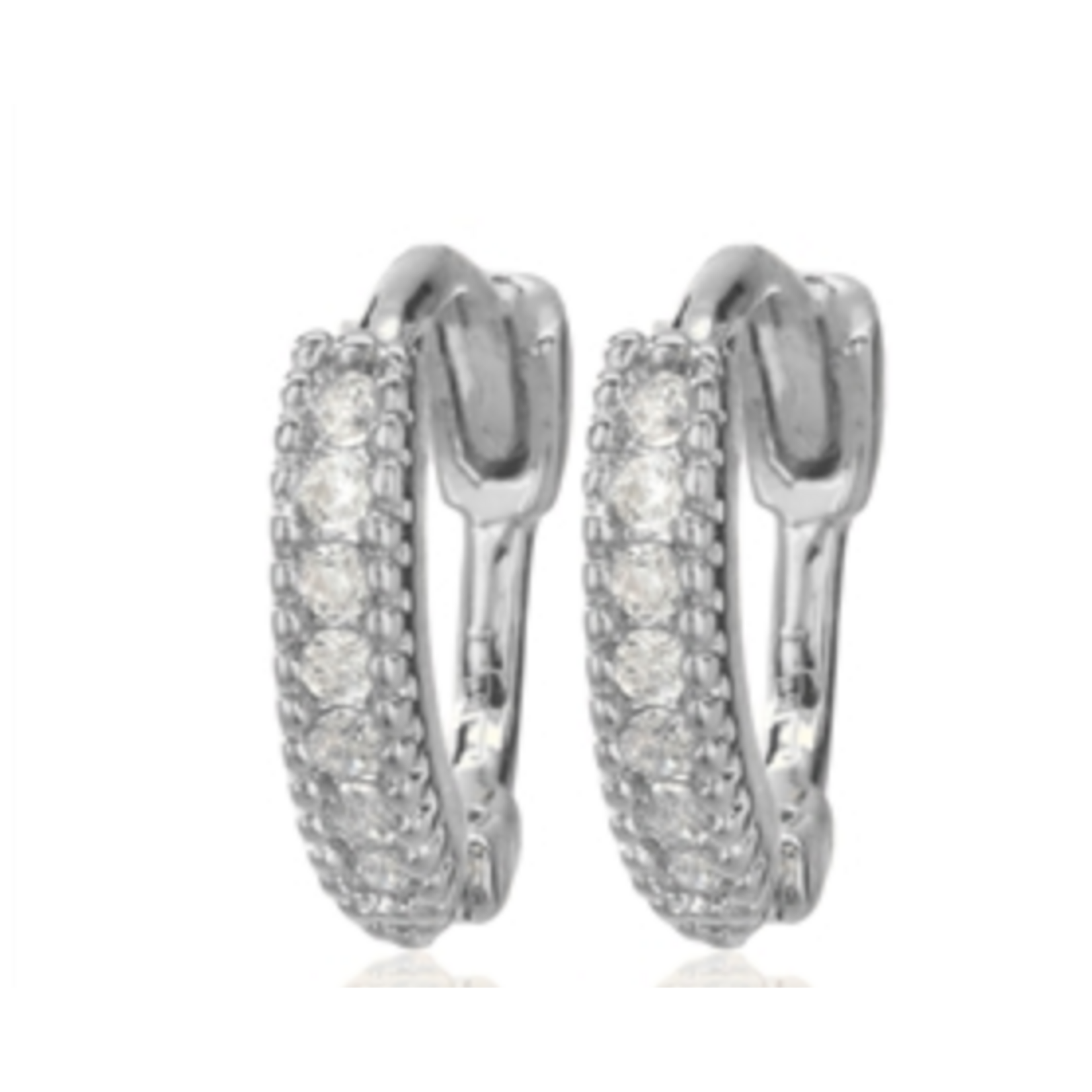 Cool and Interesting CAI Huggies, Pave Stones, Silver White