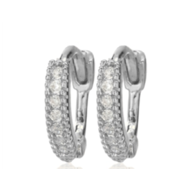 Cool and Interesting CAI Huggies, Pave Stones, Silver White