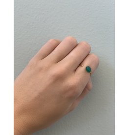 CAI Gold Oval Gemstone Ring, emerald
