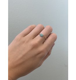 CAI Gold Oval Gemstone Ring, aquamarine