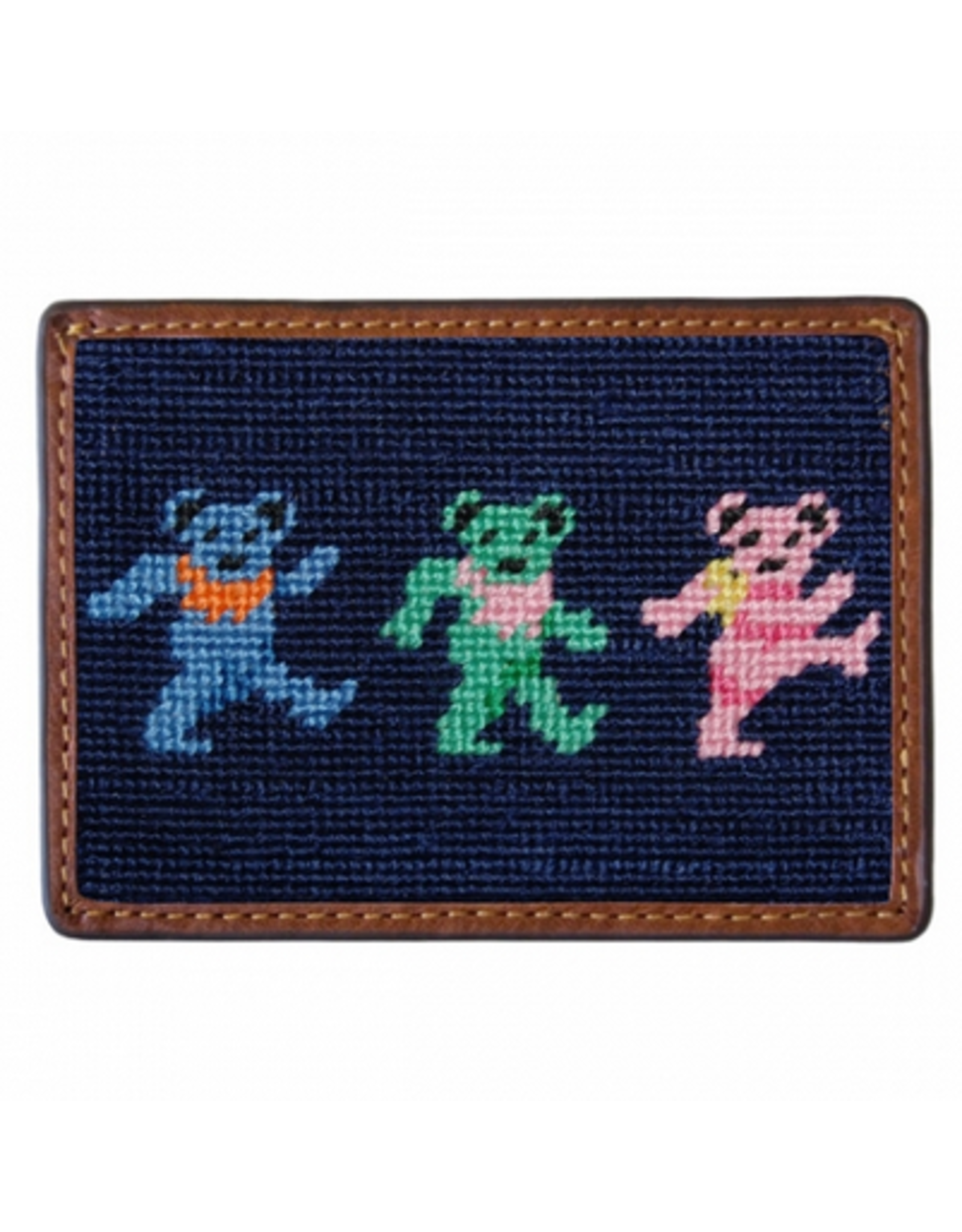 Smathers & Branson S&B Needlepoint Card Wallet, Dancing Bears