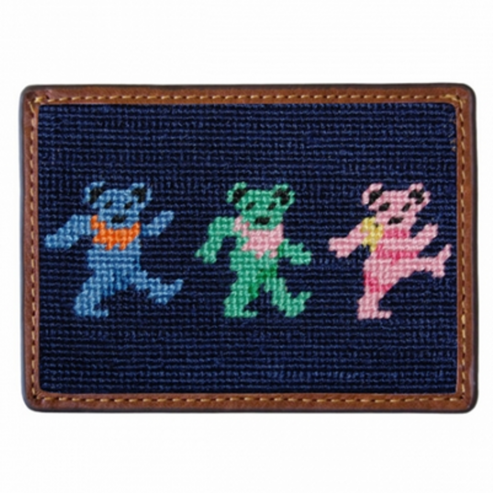 Smathers & Branson S&B Needlepoint Card Wallet, Dancing Bears