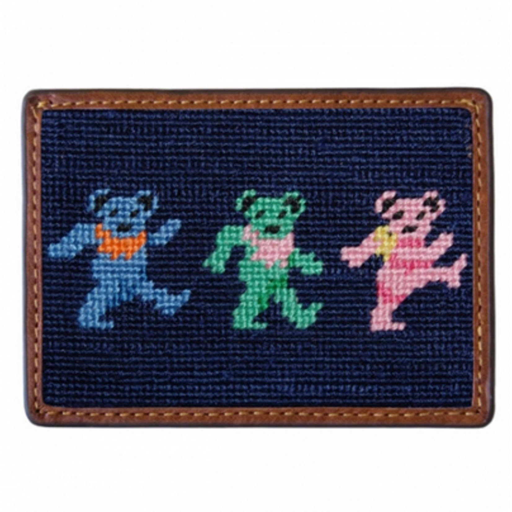 Smathers & Branson S&B Needlepoint Card Wallet, Dancing Bears