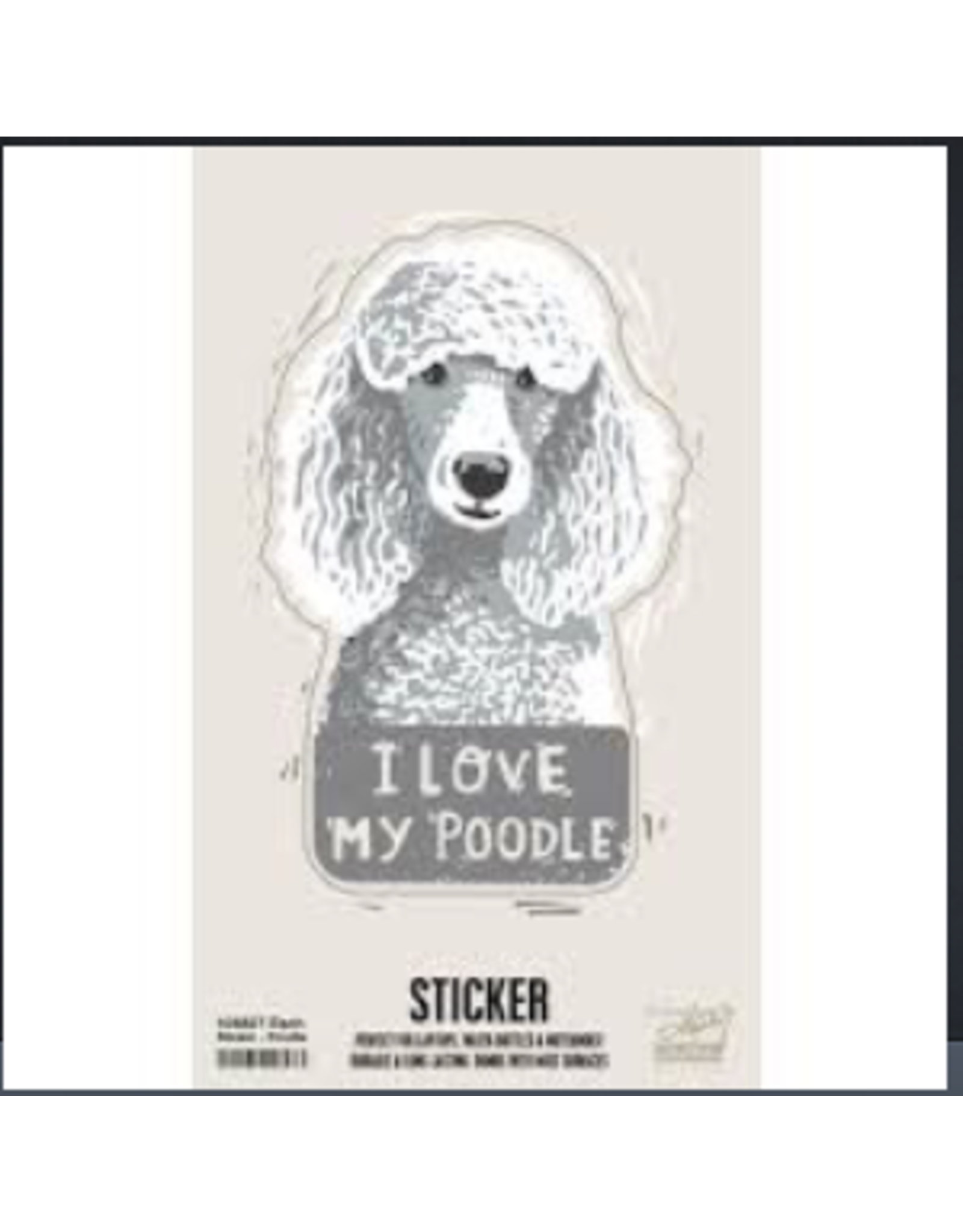 Primitives by Kathy Sticker, I Love My Poodle
