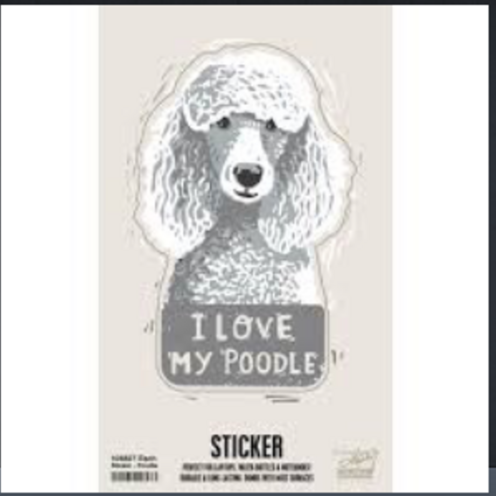 Primitives by Kathy Sticker, I Love My Poodle