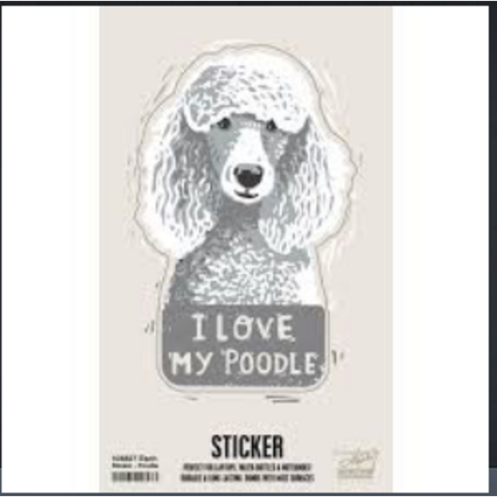 Sticker, I Love My Poodle