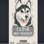 Sticker, I Love My Husky