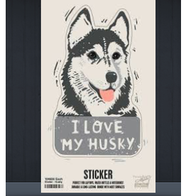 Sticker, I Love My Husky