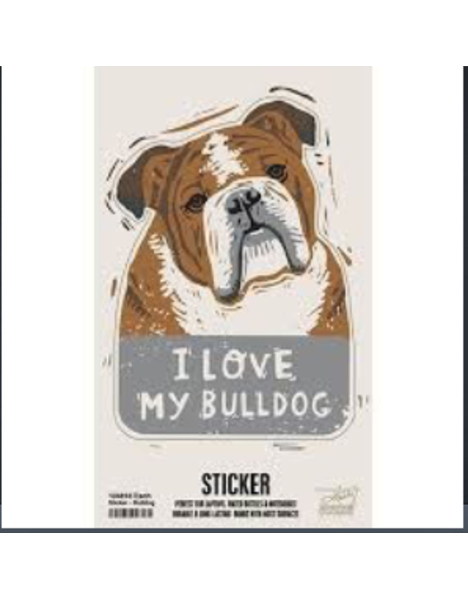 Primitives by Kathy Sticker, I Love My Bulldog