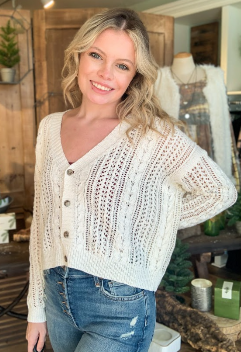 button front knit cardigan