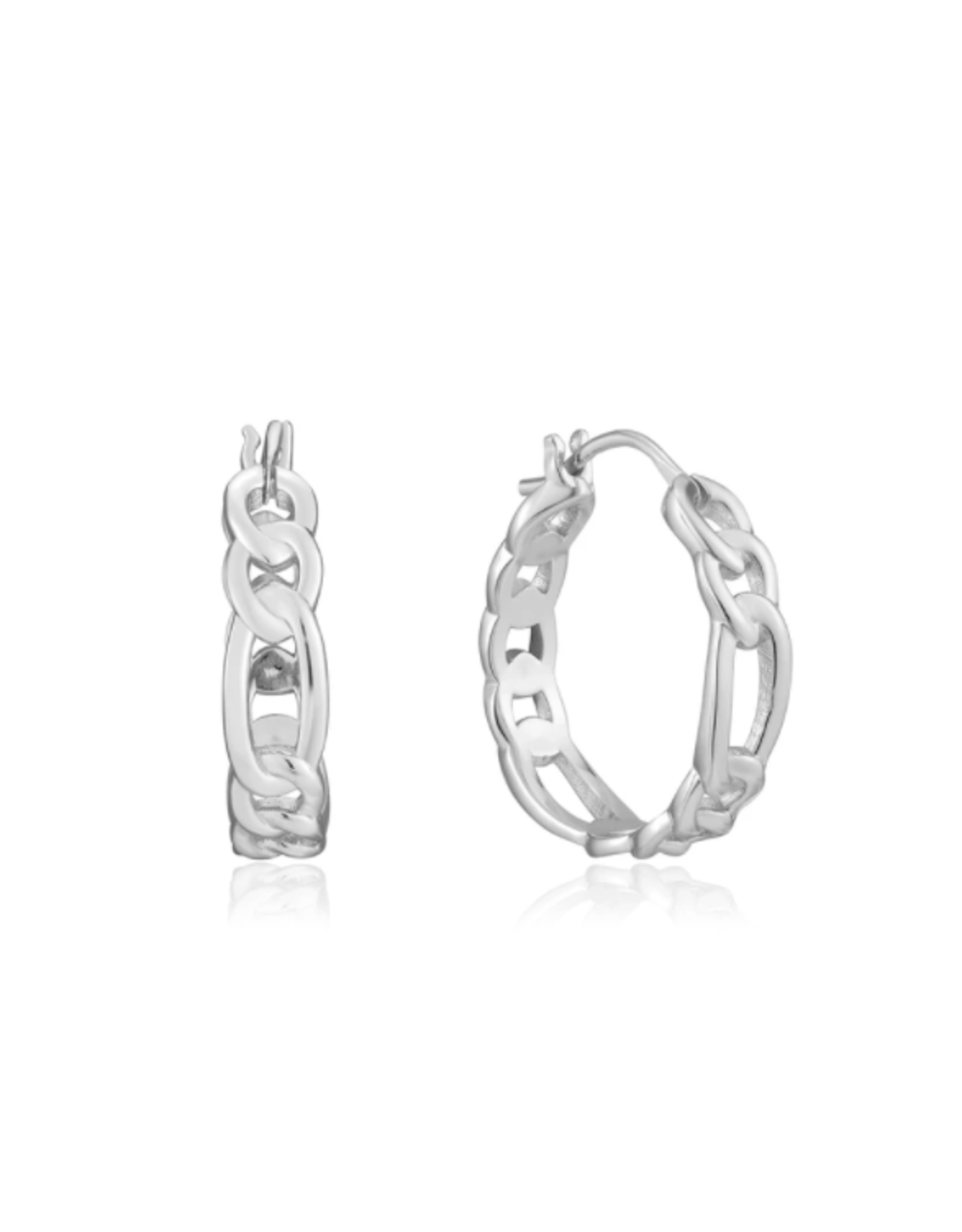 Ania Haie Ania Haie Figaro Chain Hoop Earrings, silver