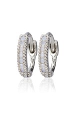 Cool and Interesting CAI Huggies, pave stone, silver opal