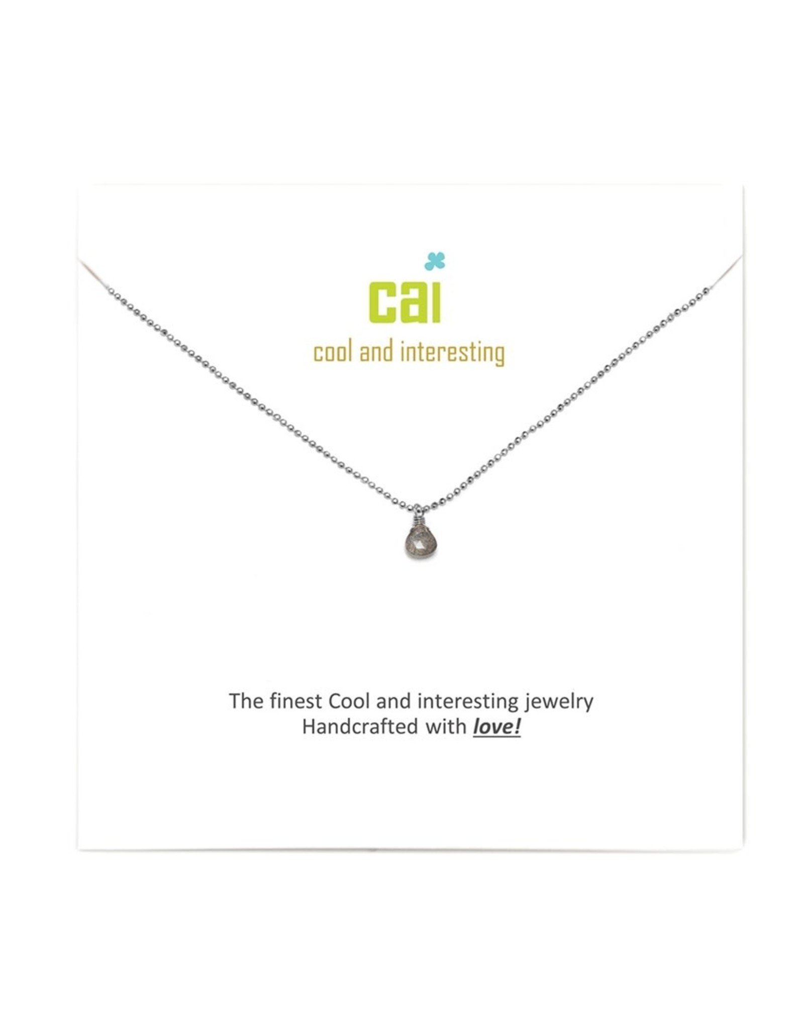 Cool and Interesting CAI Mini Teardrop Gemstone Necklace