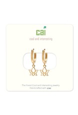 CAI Gold Huggie Earrings, lotus