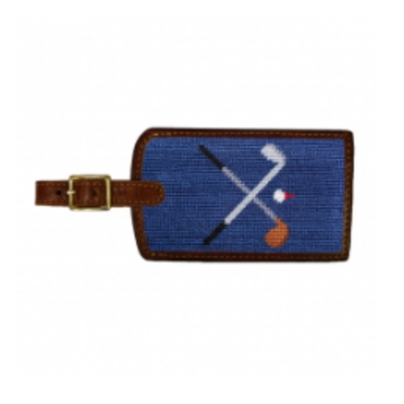 Smathers & Branson S&B Luggage Tag, Crossed Clubs on classic navy