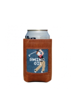 Smathers & Branson S&B Needlepoint Can Cooler, Swing Oil on slate