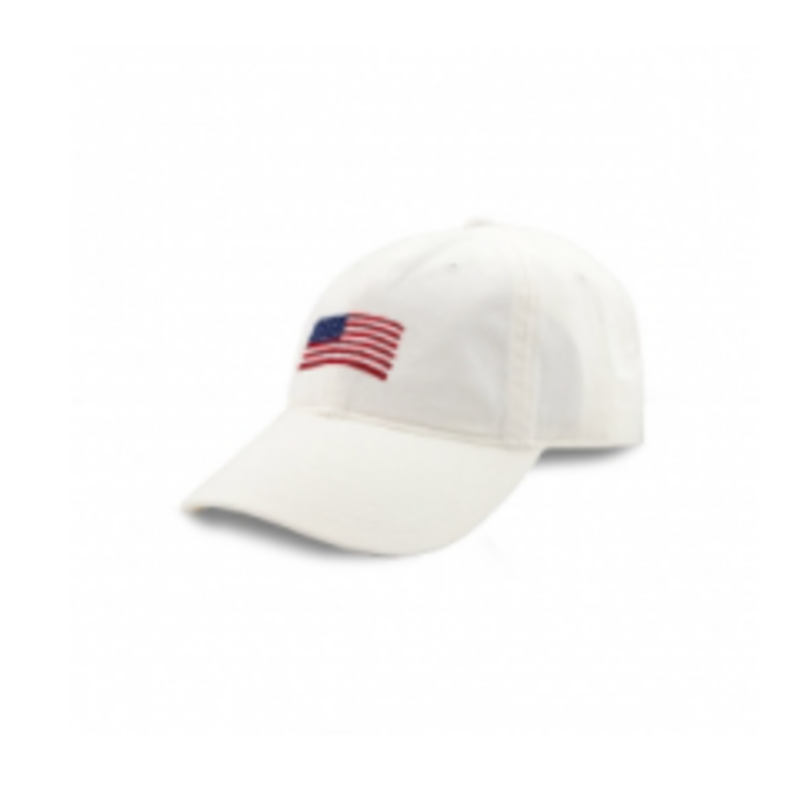Smathers & Branson S&B Needlepoint Ball Hat, American Flag on White