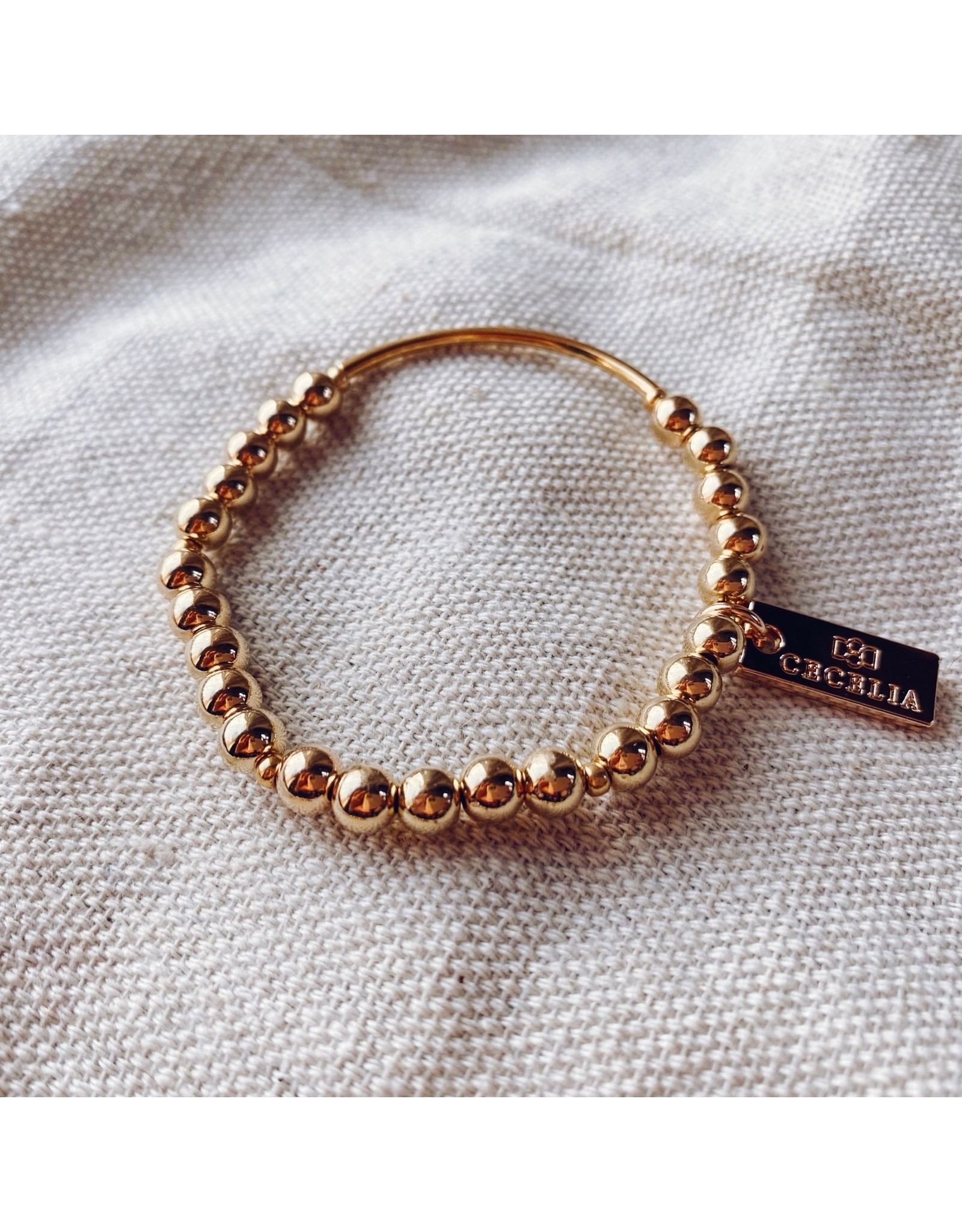 Cecelia Hepburn Single Bracelet, Gold 6mm