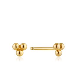 Ania Haie Modern Triple Ball Stud Earrings, Gold