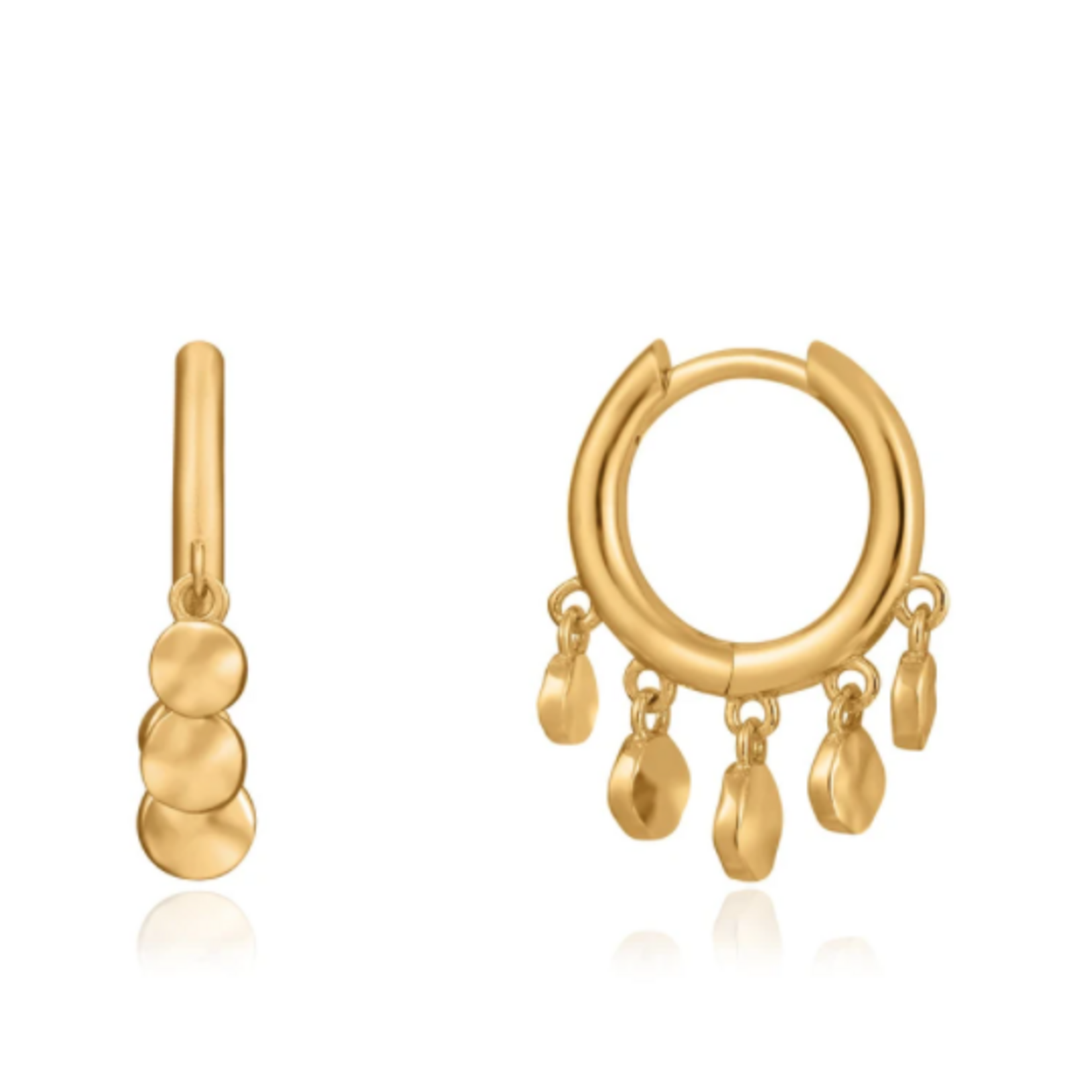 Ania Haie Ania Haie Ear We Go Mini Disc Huggie Hoops, gold