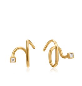 Ania Haie Twist Square Sparkle Earrings, Gold