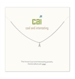 CAI Silver Mini Letter Initial Necklace