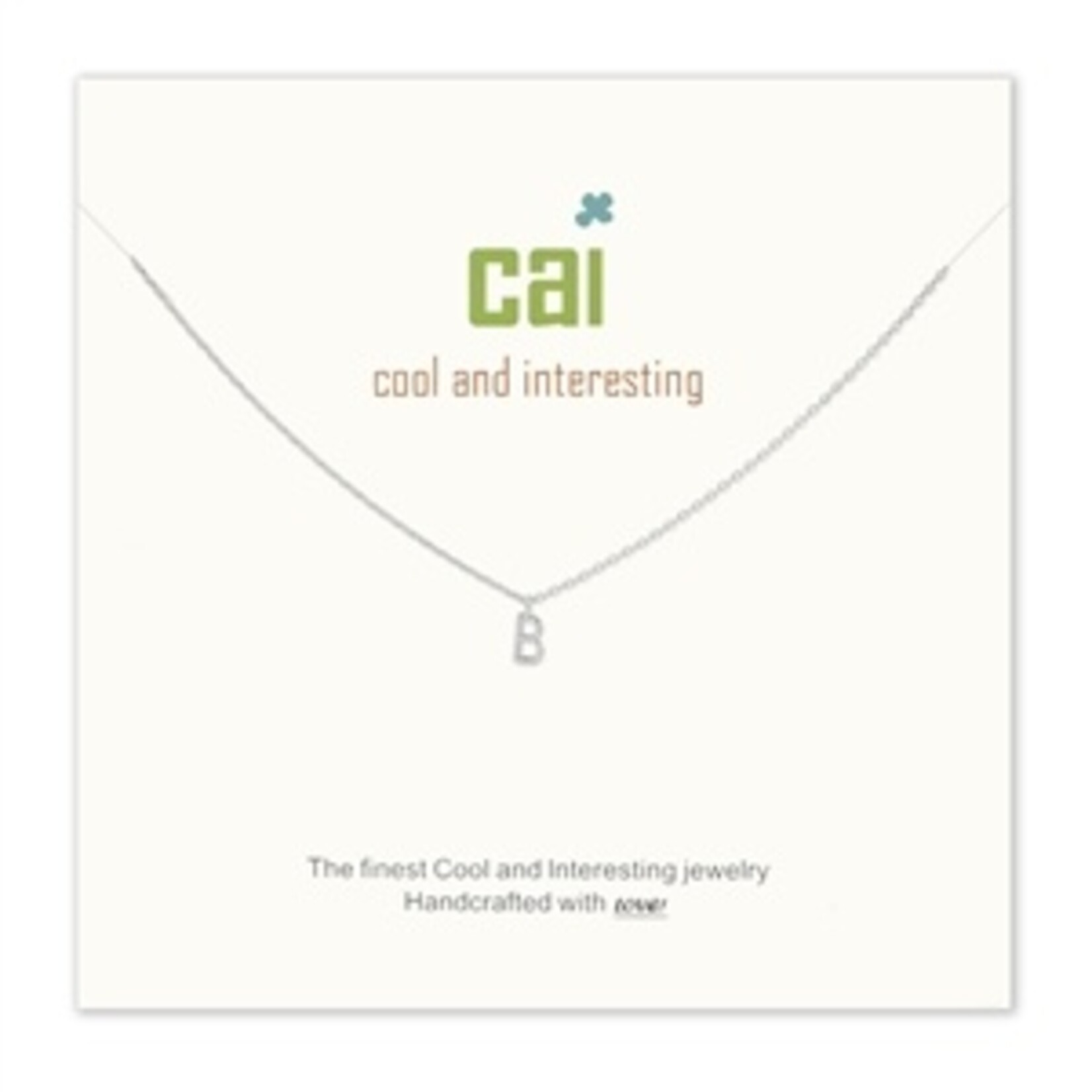 Cool and Interesting CAI Silver Mini Letter Initial Necklace