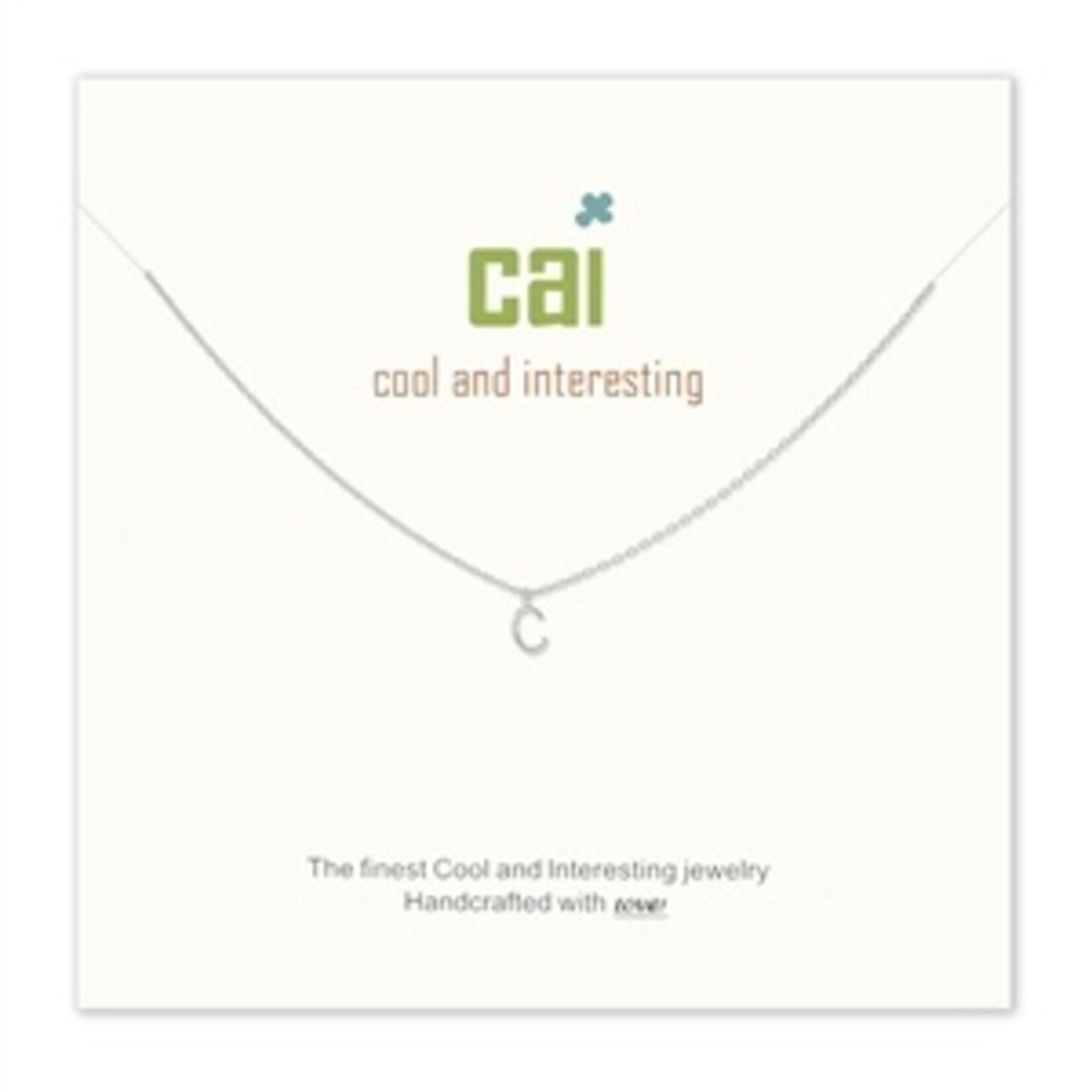 Cool and Interesting CAI Silver Mini Letter Initial Necklace