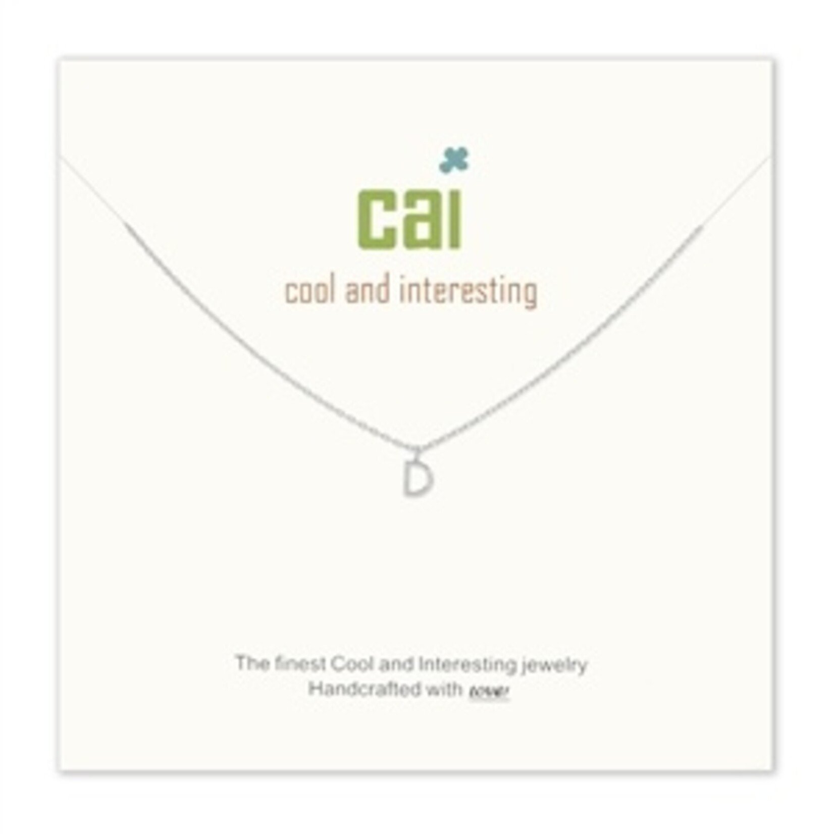 Cool and Interesting CAI Silver Mini Letter Initial Necklace