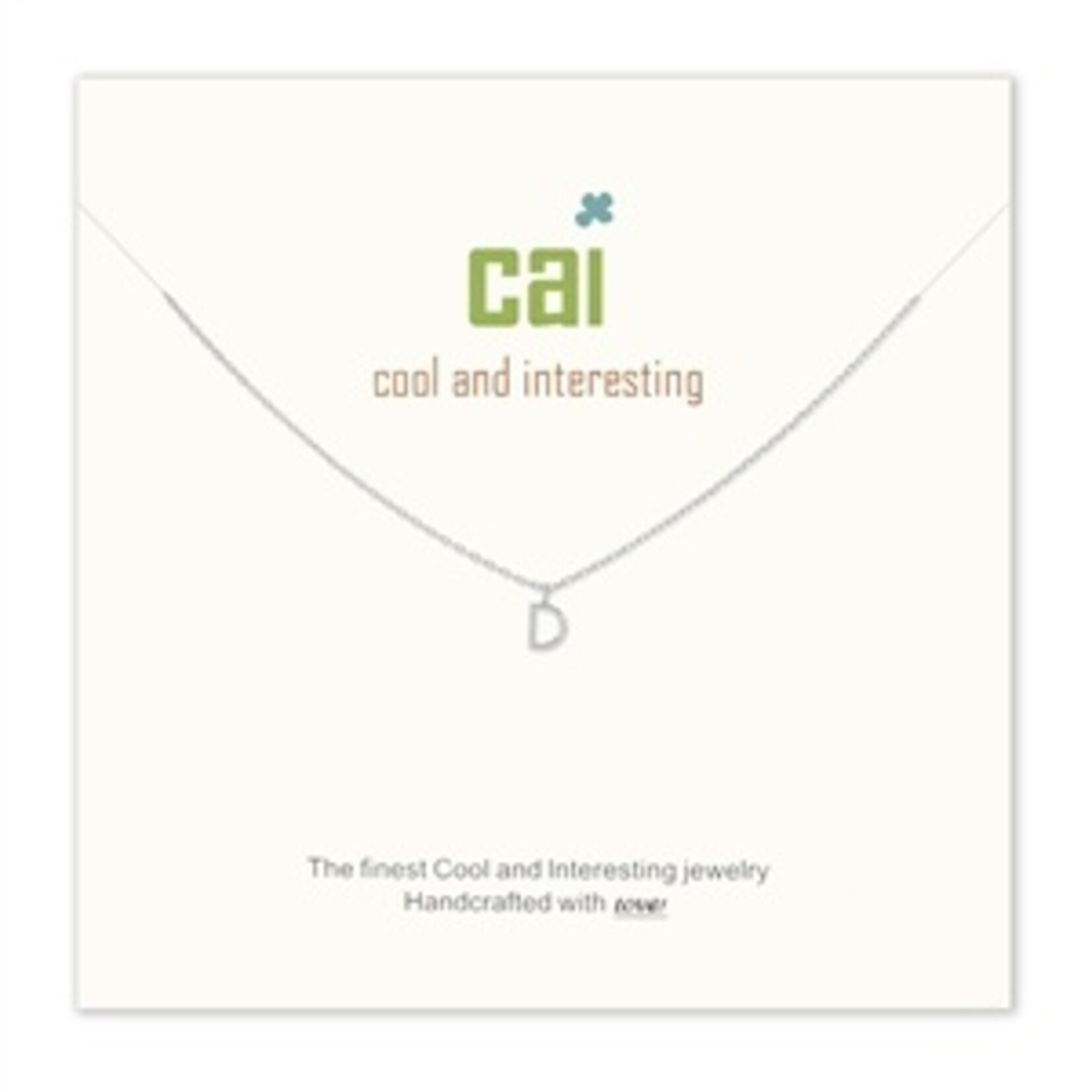 Cool and Interesting CAI Silver Mini Letter Initial Necklace