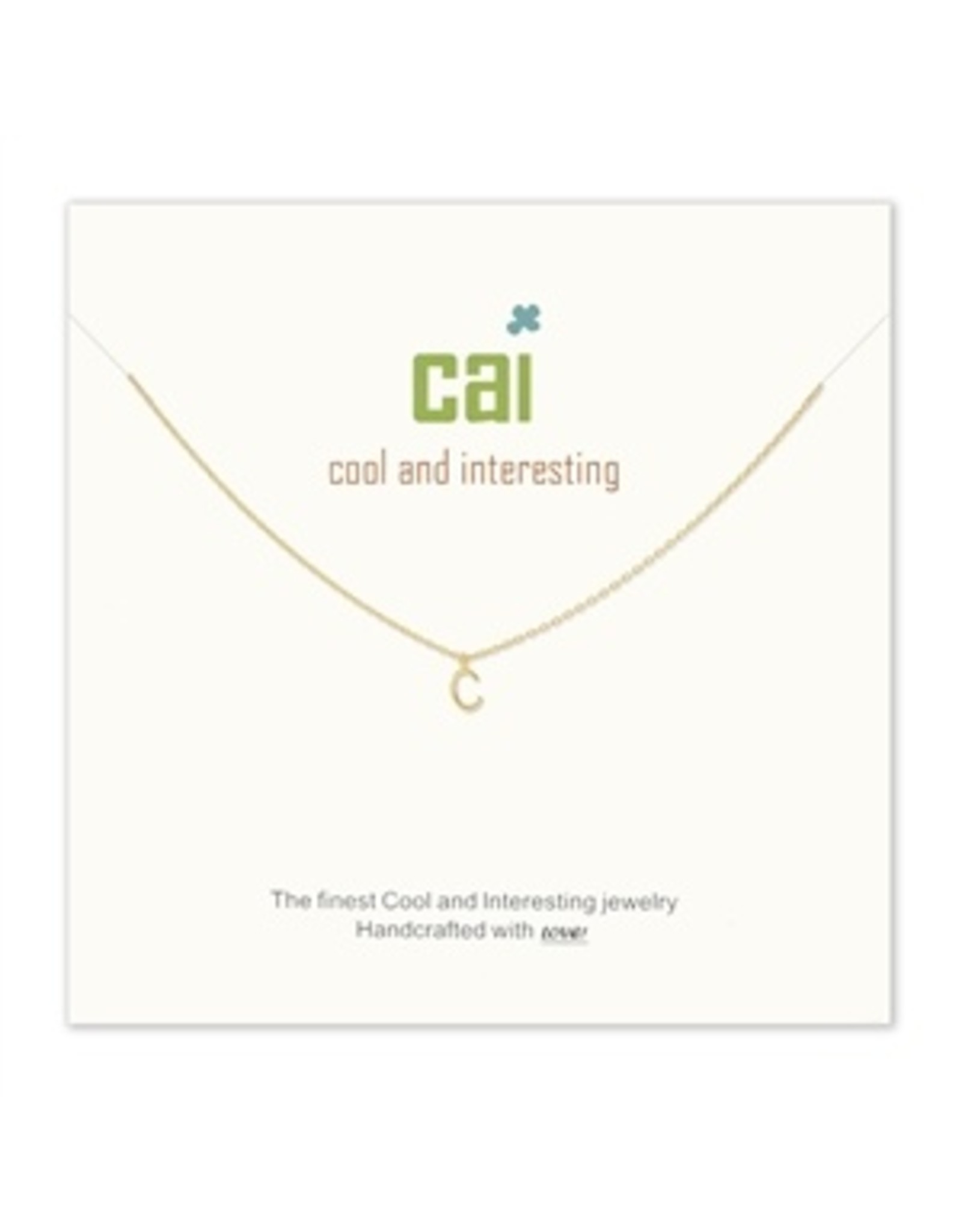 CAI Gold Mini Letter Initial Necklace 
