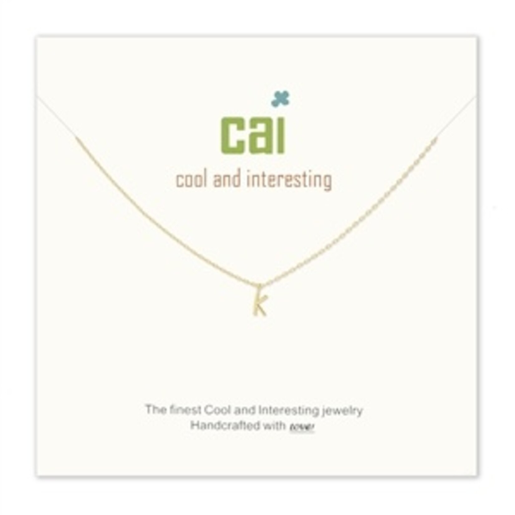 Cool and Interesting CAI Gold Mini Letter Initial Necklace