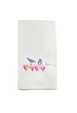 French Graffiti Hearts on a Wire Dishtowel