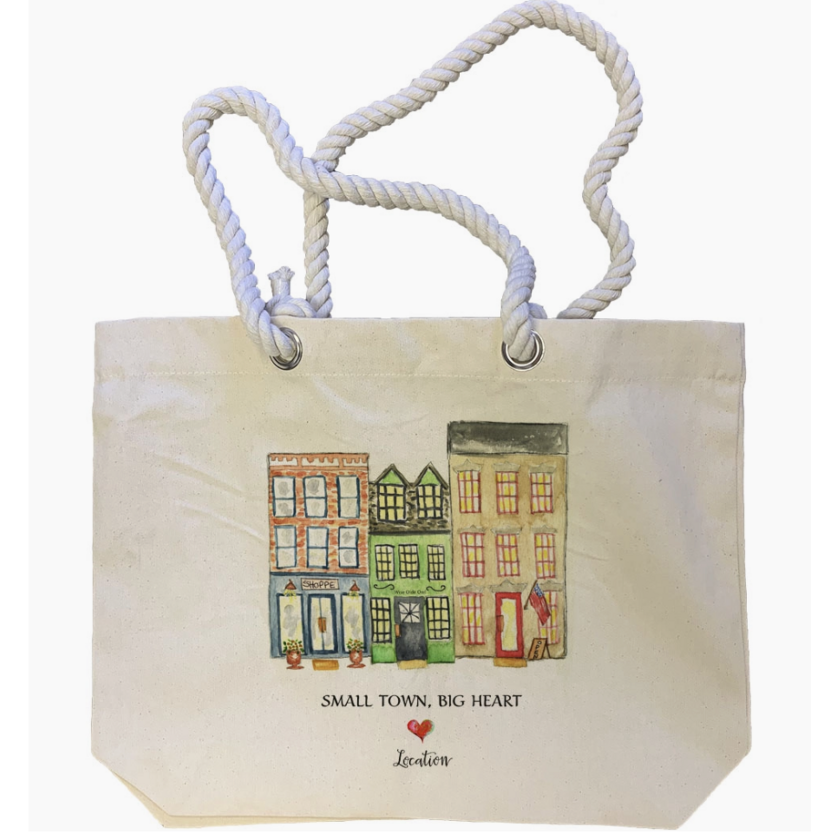 French Graffiti Small Town Big Heart Oxford Tote Bag