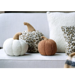 Shiraleah Medium Sherpa Pumpkin Pillow, ivory