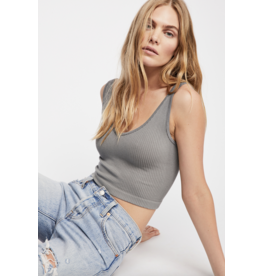 Free People Free People - Solid Rib Brami Crop Top - Grey