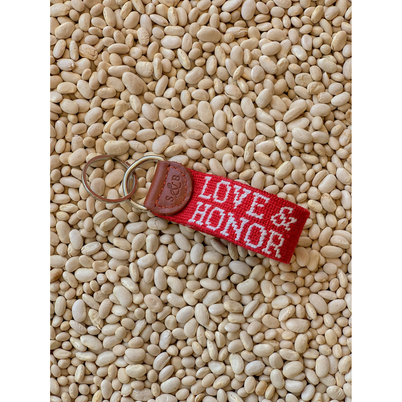 Smathers & Branson S&B Needlepoint Key Fob, Love & Honor