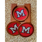 Smathers & Branson S&B Needlepoint Coasters, Miami University, set of 4