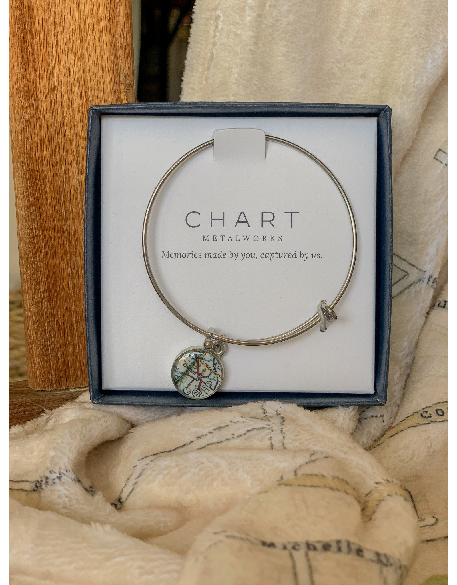 Chart Metalworks Chart Expandable Bangle with Oxford Pewter Charm