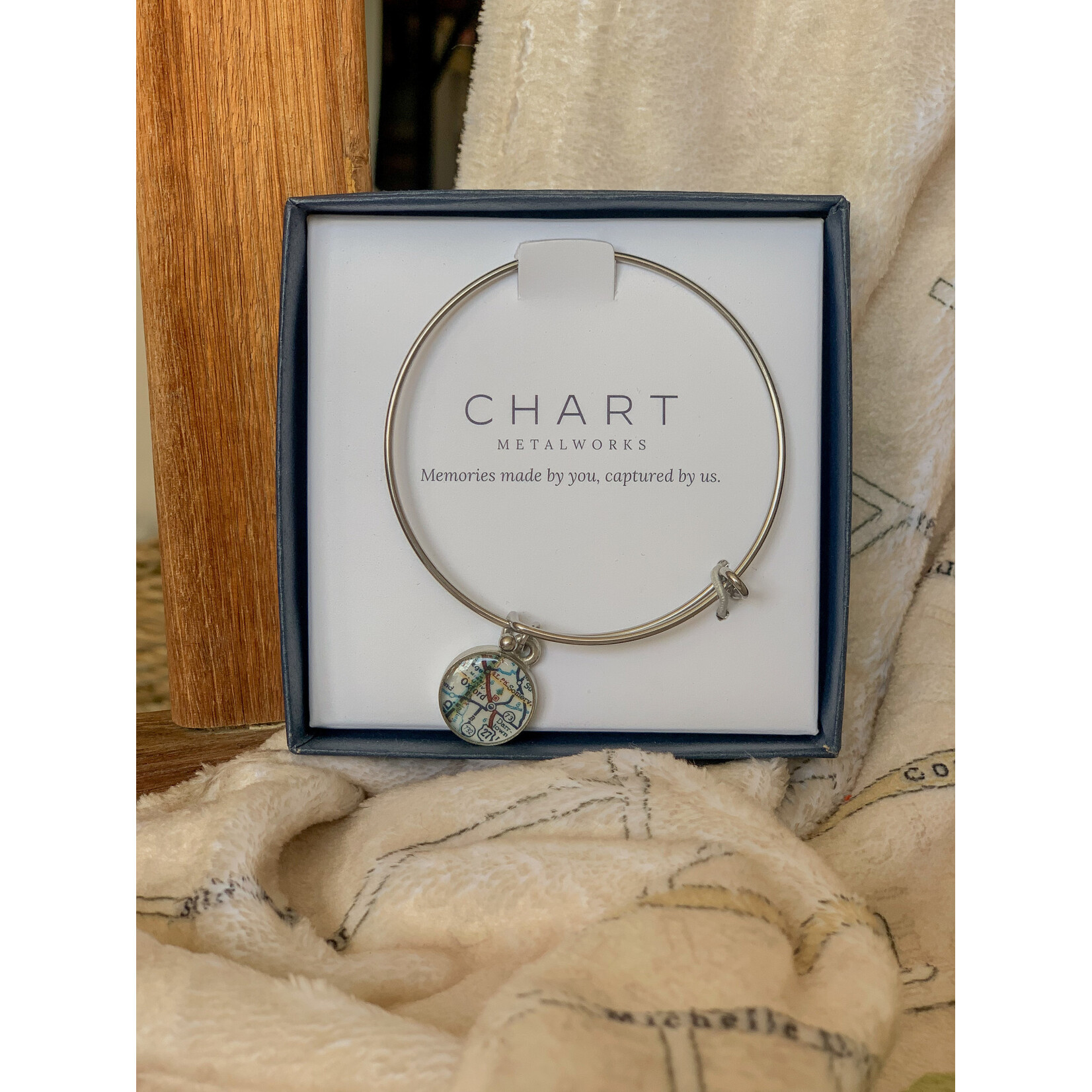 Chart Metalworks Chart Expandable Bangle with Oxford Pewter Charm